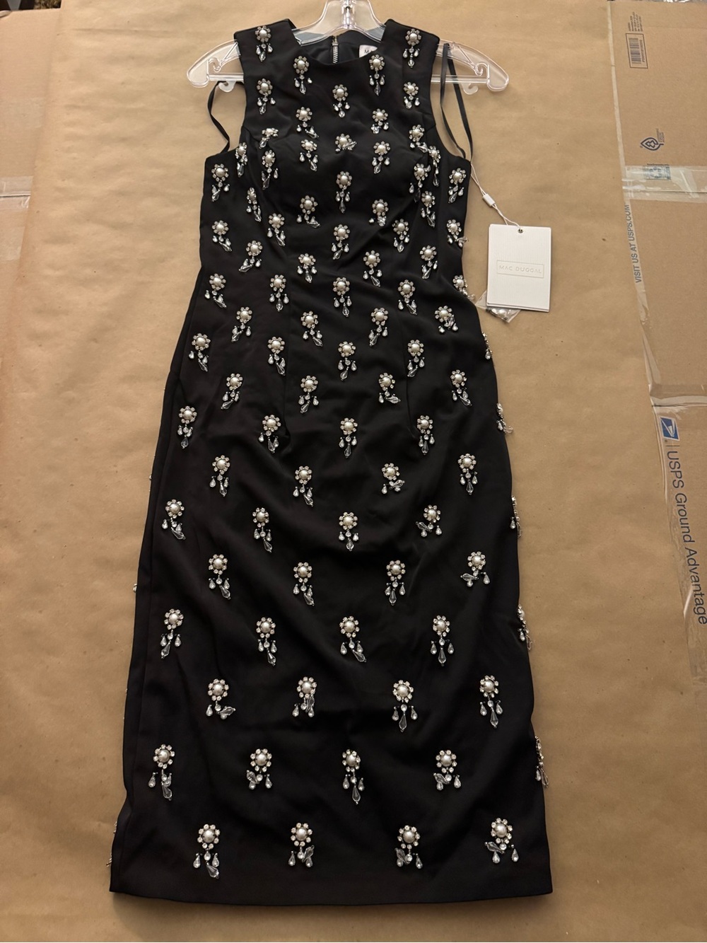 Mac Duggal 48801 Embellished Sleeveless Fitted Cocktail Dress, Midi, Size 0 NWT - Picture 4 of 16